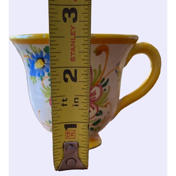 Flat Cup & Saucer Set with hand painted Flowers - Picture 9 of 12